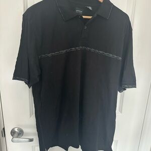 Arrow Black Polo Shirt with Subtle Stripes